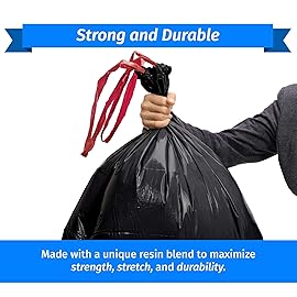 Reli. 39 Gallon Trash Bags Drawstring (100 Count) Large 39 Gallon Heavy Duty Drawstring Trash Bags, Garbage 39Gal Capacity, Lawn Leaf (39Gal, Black)