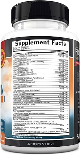 Miniatura 7 de Multivitamínico para hombres con vitamina C A B D3 E Zinc para apoyo inmunológico - Suplemento diario para energía y corazón - Antioxidantes y