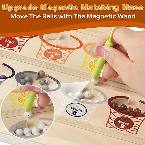 Miniatura 3 de BIU Juguetes Montessori con números de color magnéticos, rompecabezas de madera con imán de madera, juegos de mesa, juguetes de conteo,