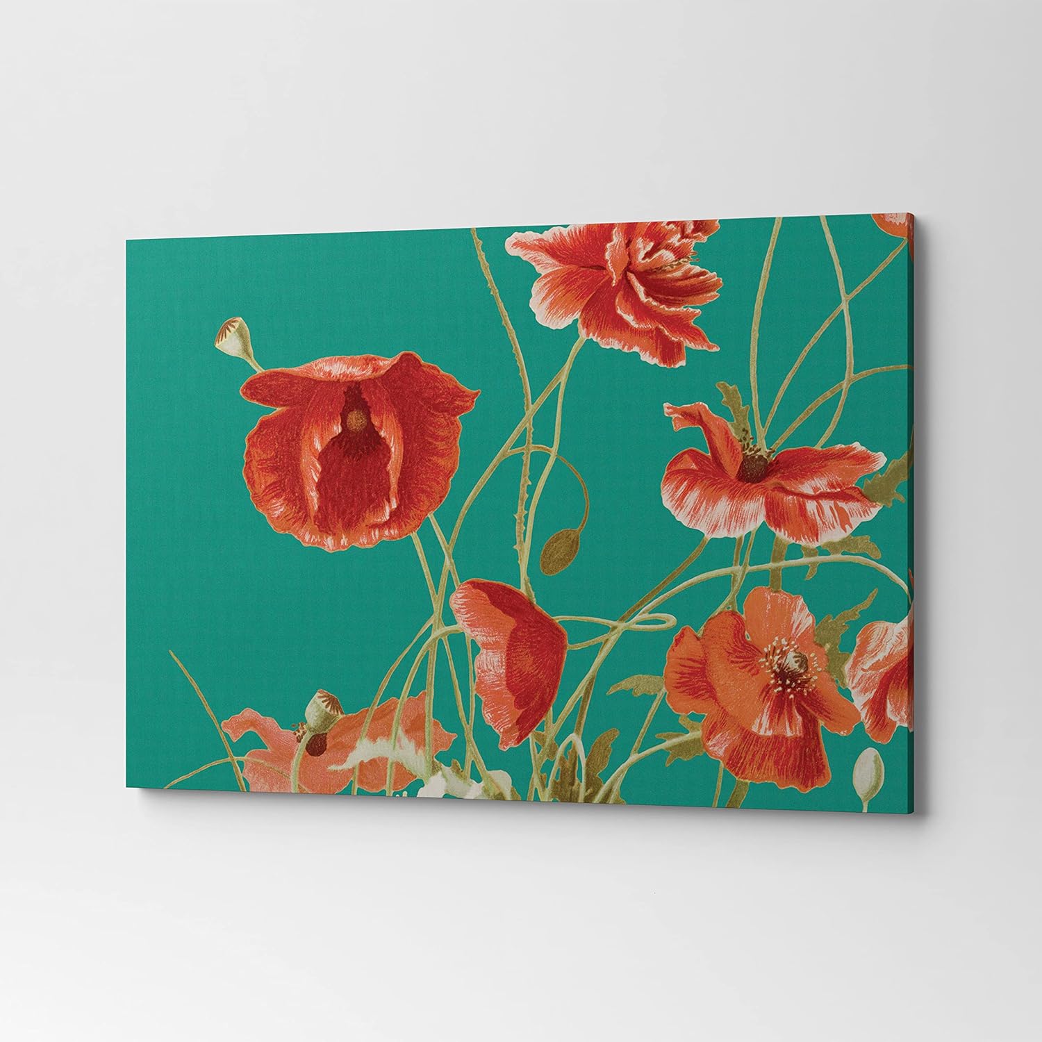 CANVAGIFTS Flowers Wall Art Red Flower Canvas Pictures Modern Botanic Canvas Wall Art