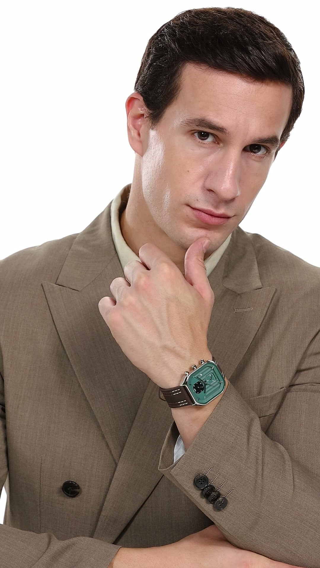 Watch Fastrack Fleek Quartz Multifunction Green Dial Brown Leather