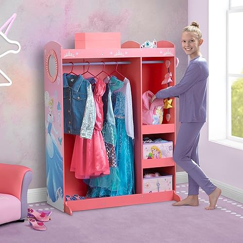 Miniatura 2 de Disney Princess Boutique de juego y vestido - Armario/guardarropa de almacenamiento de disfraz de juego simulado para niños con espejo y estantes de