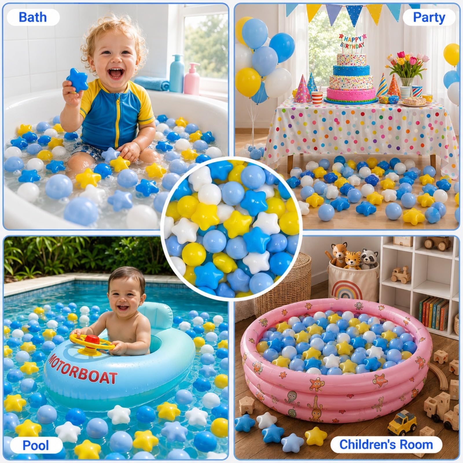 Palline da Gioco da Lancio, 50 pezzi, 5,5 cm, Colori Misti, Senza BPA, da Afferrare e Lanciare,Palline di Plastica Morbide, per Piscine di Palline per Bambini