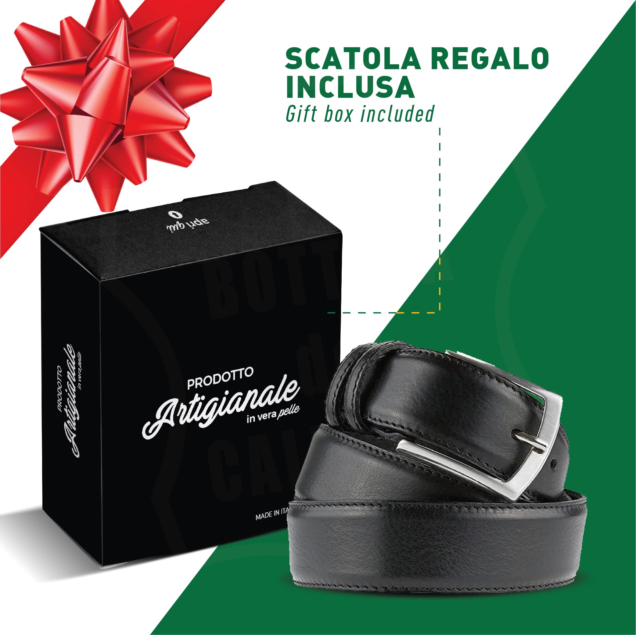 La Bottega del Calzolaio cintura uomo in pelle classica elegante artigianale made in Italy 3,5 cm, resistente, versatile e adatta a ogni occasione