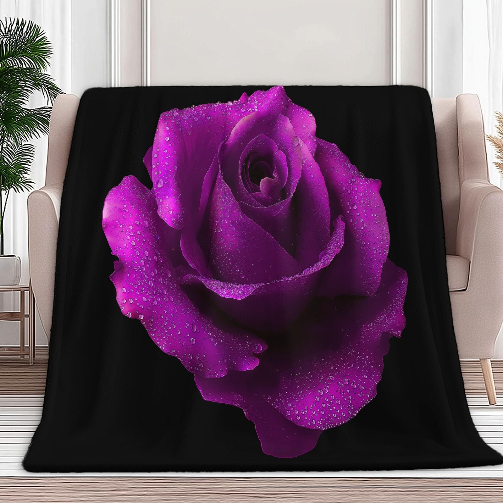 Jeté de canapé 180x220 cm pour des soirées cocooning plaid peluche rose violet