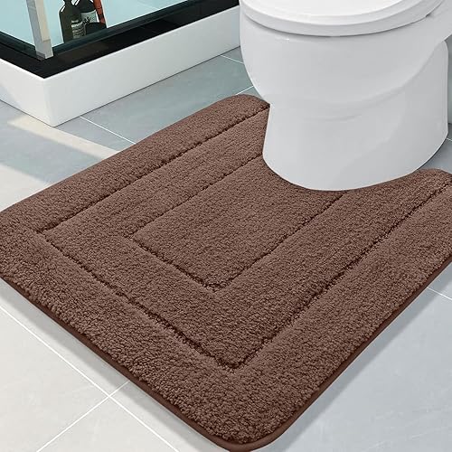 Miniatura 9 de Buganda Tapetes de baño, 30 x 20 pulgadas, de microfibra suave y absorbente, antideslizantes, peludos, lavables a máquina, para el suelo del baño,