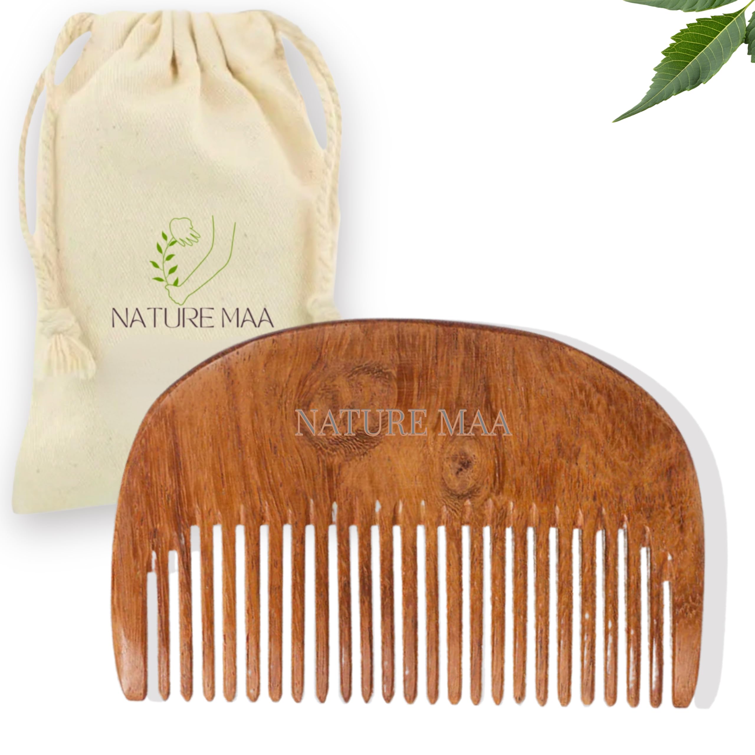 Beard Comb for Men Neem Wood | Small Pocket Wooden Comb for Beard Grooming, Detangling, Exfoliating & Everyday Styling-picture-11