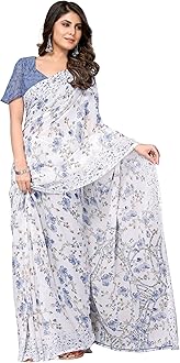 Women's Fashion Red Georgette Saree with Blouse