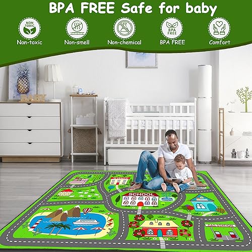 Miniatura 5 de Alfombra de juego para niños y bebés, alfombra de juego suave de felpa para piso, sala de juegos, dormitorio, aula, alfombra de aprendizaje de la