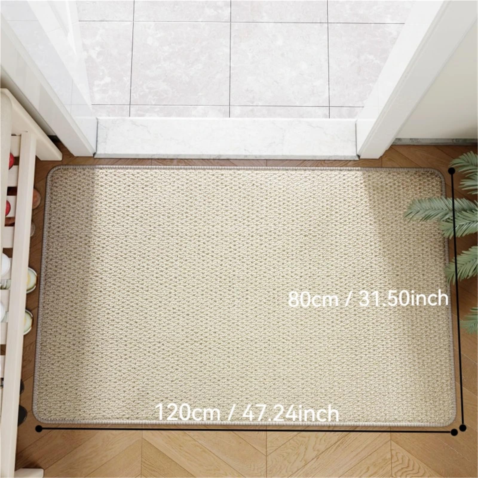 Tappetino intrecciato Tappeti da esterno in finta iuta, zerbino for ingresso, stile senza sforzo, tappeto for(Brown,80x120cm)