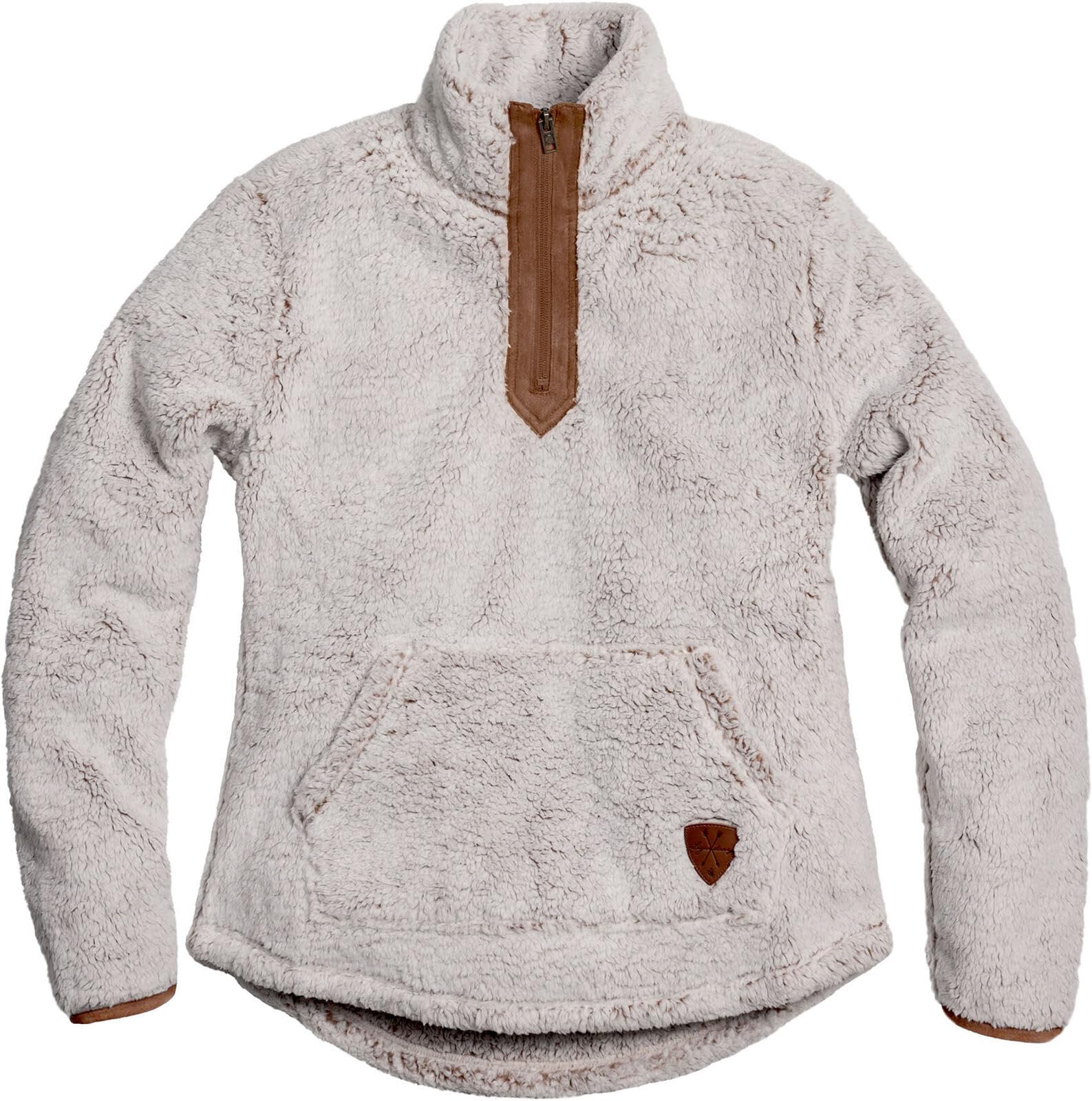 Legendary Whitetails Women's Fuzzy Hide Fleece Pullover 1/4 Zip, Frosted Chestnut, Large