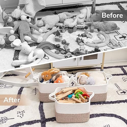 Miniatura 7 de Goodpick Contenedores de almacenamiento en forma de cubo  Cestas de estante para almacenamiento de juguetes, cesta de almacenamiento de toallas,