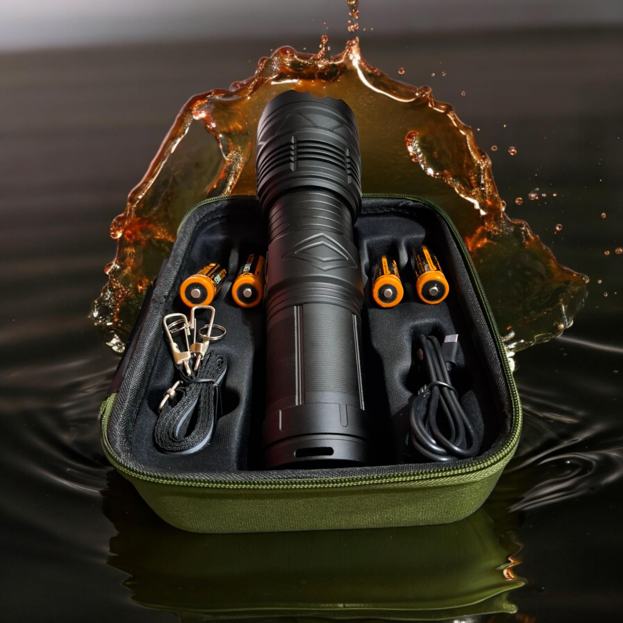 TG3000M Tactical LED Flashlight Kit – 6000 Lumen Long-Range Beam