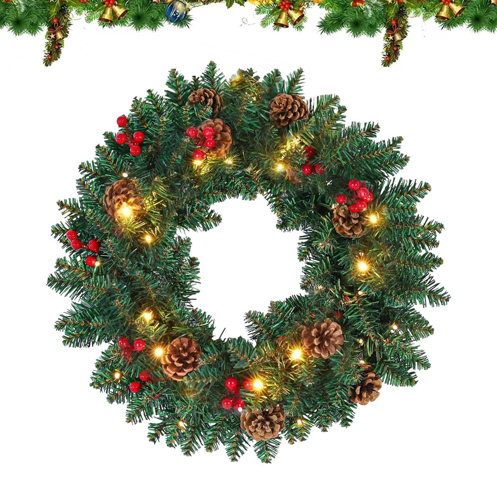 Couronne de Noël extérieure artificielle au design prestigieux