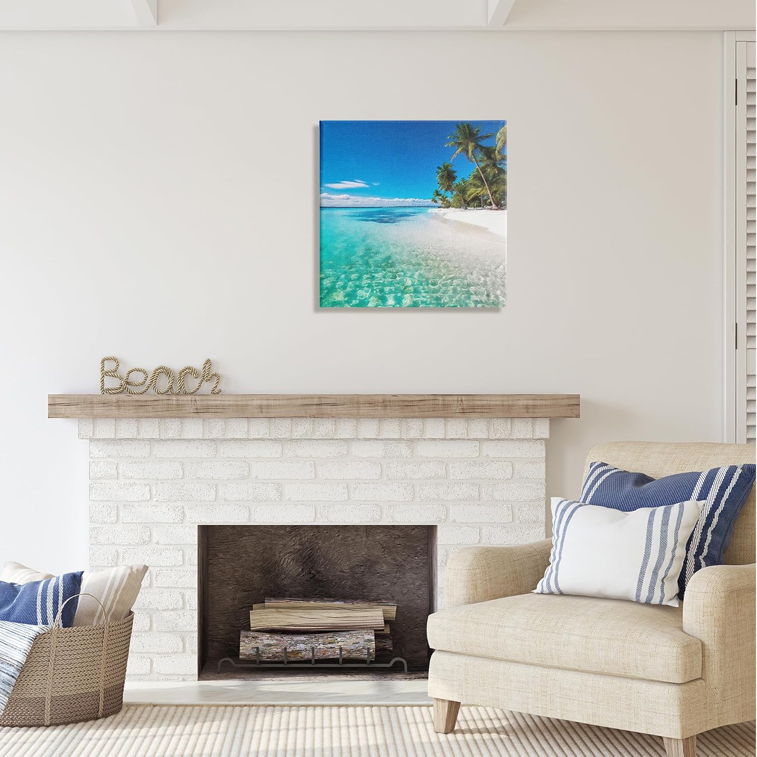 Stupell Industries Tropical Beach View Canvas Wall Art by Riley B