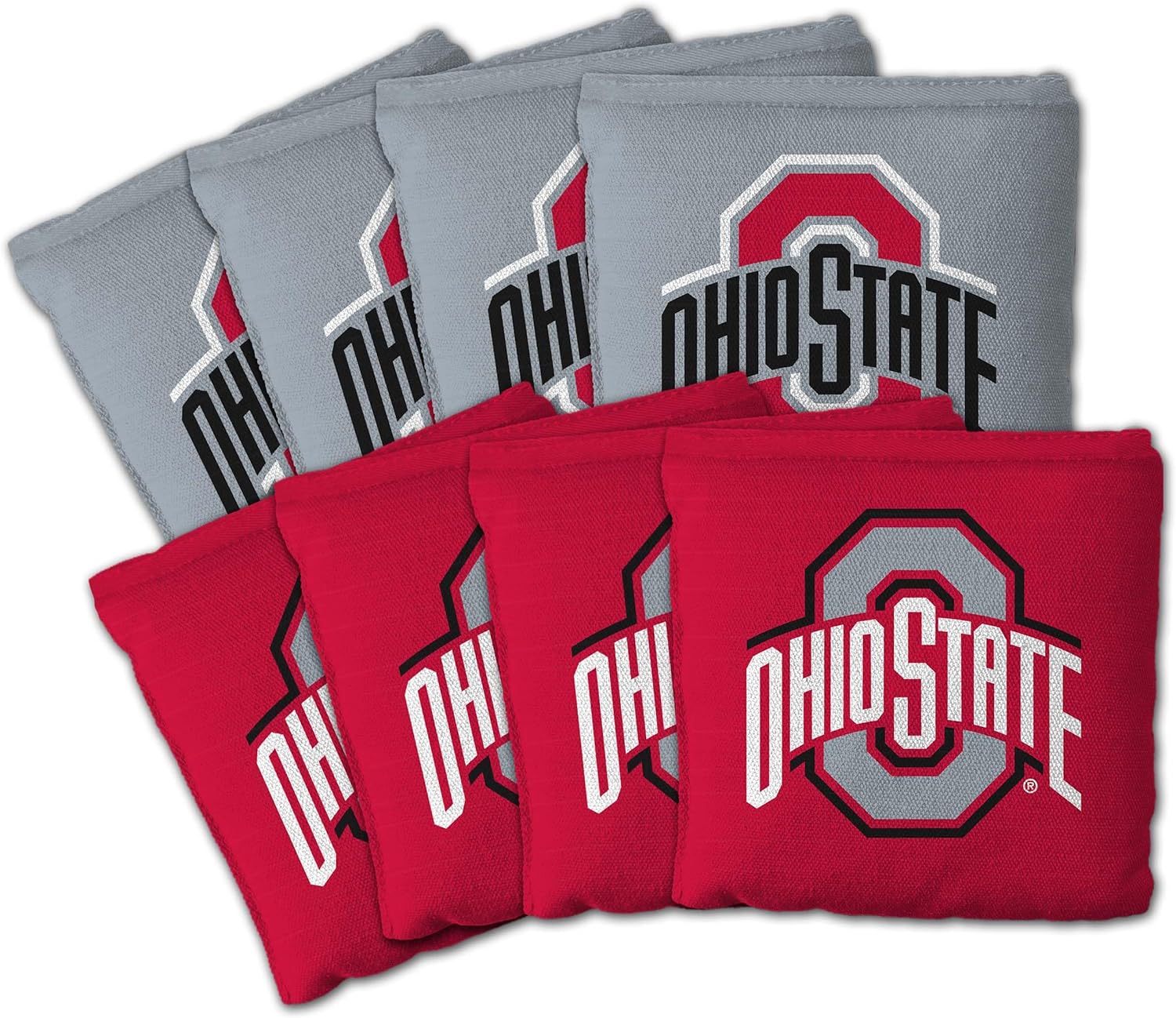 YouTheFan Officially-Licensed NCAA Set of 8 Cornhole Bags - All Weather Dual Sided Slide & Stop - Regulation Size with Carry case