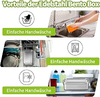 Homikit rozsdamentes acél ebéddoboz 1400ml 2 rekeszes szivárvásmentes 4