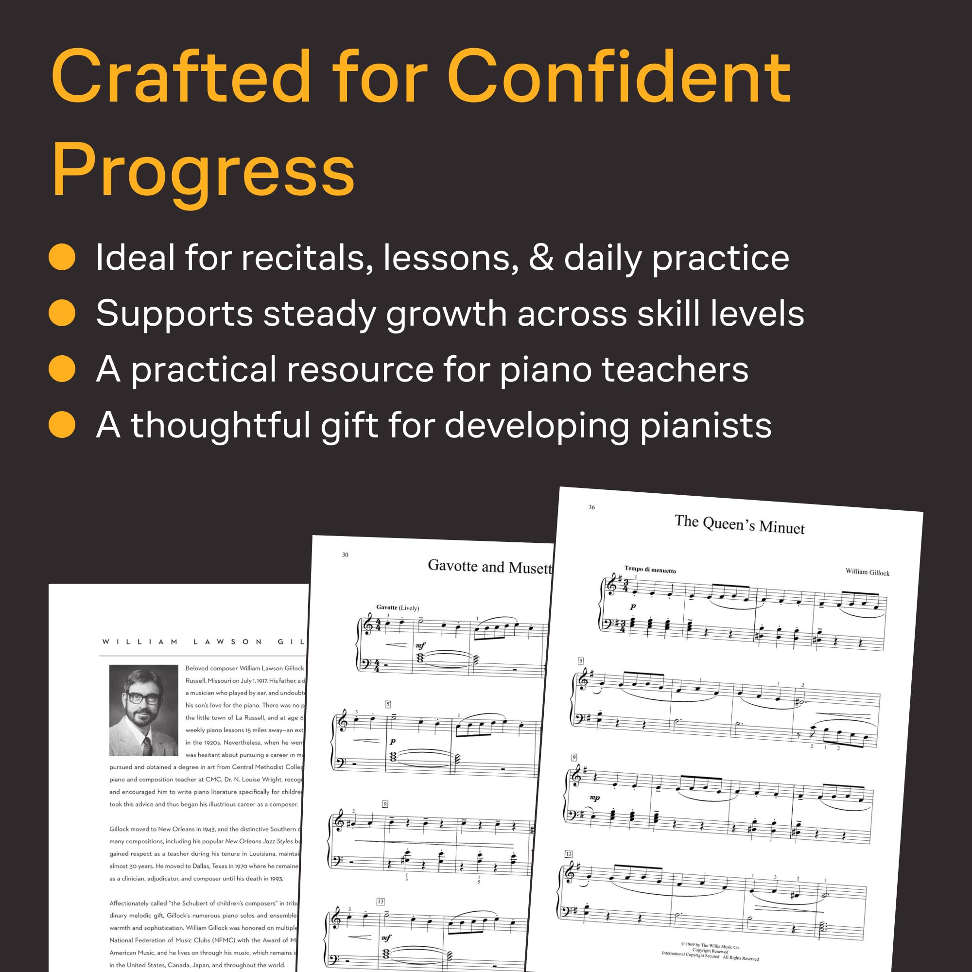 William gillock : accent on solos - complete - piano: Early to Later Elementary Level