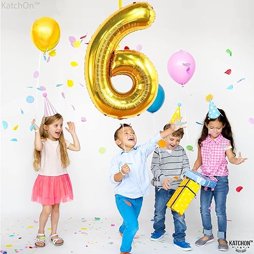 Miniatura 1202 de KatchOn, Globo dorado gigante del número 8 de 40 pulgadas, globo dorado del número 8 para decoraciones de cumpleaños de 8 años para niñas