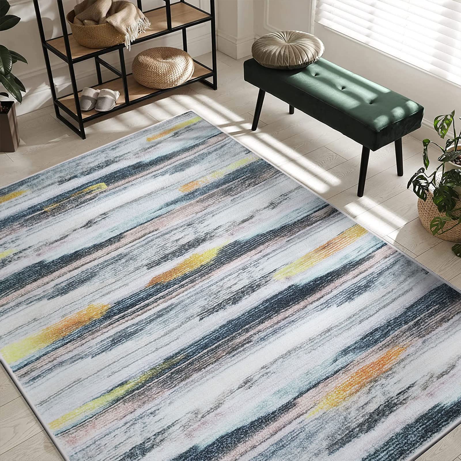 Tinyboy-hbq Tappeti Artistici Tradizionali Tappeto Camera da Letto Tappeto Soggiorno Tappeti Antiscivolo Tappeto Salotto Moderno Morbidi Adatto per La Decorazione Domestica (Multicolore, 200*300 cm)