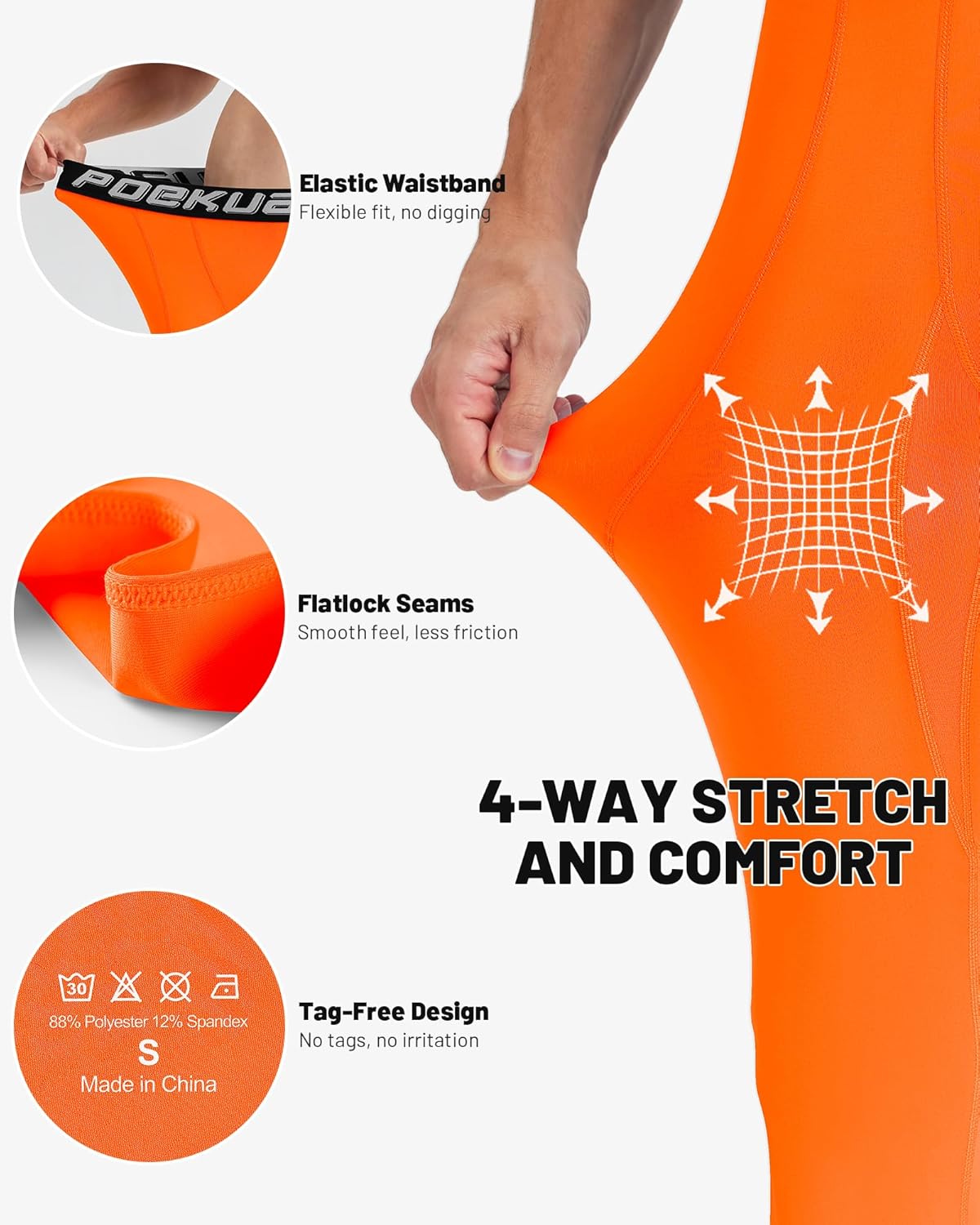 2 Pack Men’s Compression Pants Athletic Workout Leggings Running Tights Quick Dry Base Layer for Yoga Basketball - Image 5