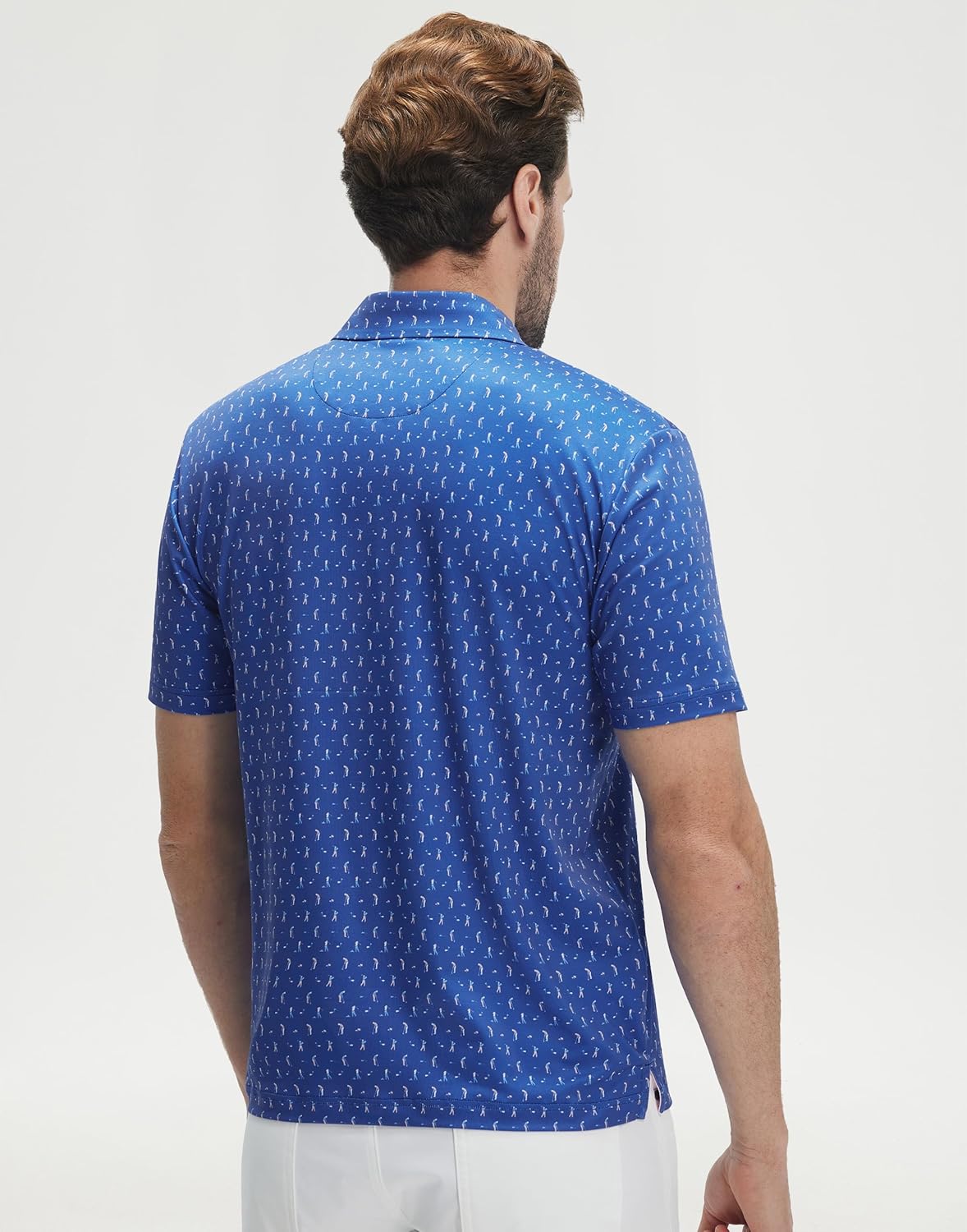 M MAELREG Mens Golf Shirt Print Performance Moisture Wicking Dry Fit Short Sleeve Casual Sport Collared Polo Shirts for Men