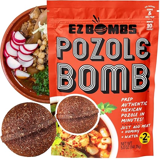 EZ Bombs Pozole Bomb Seasoning, Pack of 2 – Authentic Mexican Soup Mix for Traditional Pozole, Made with Real Chiles, Herbs & Spices for Quick and Flavorful Meals