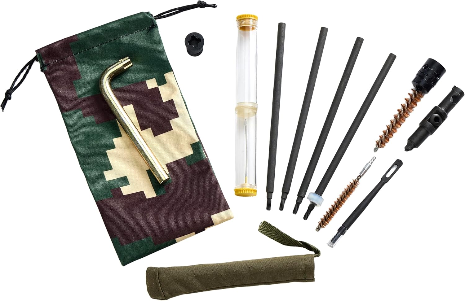 M1 Garand Bronze Wrench & Gas Cylinder Screw with Cleaning Kit Combo (M10 Multi-Tool, Oiler, Brass Chamber Brushes)