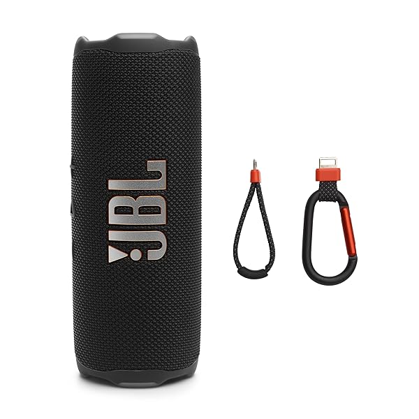 JBL Flip 7 - Portable Waterproof and Drop-Proof Speaker, Bold Pro Sound with AI Sound Boost, 16Hrs of Playtime, and PushLock System with Interchangeable Accessories (Black)