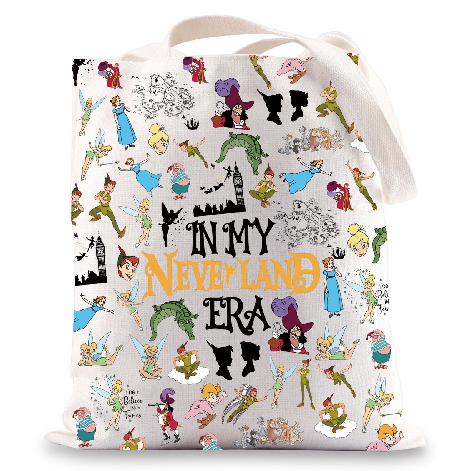 JNIAP Peter Movie Tote Bag Neverland Gift Never Grow Up Gifts Fairytale Shoulder Bag Magical Kingdom Lover Gift