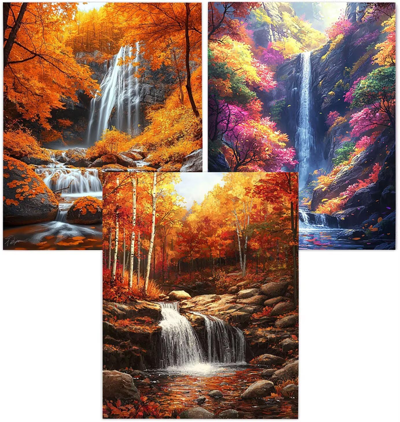 Generico Cnyaunfi 3 Pezzi Oceano Pittura Diamante Fai-Da-Te, 5D Giallo Diamond Painting Kit Completo per Hobby Creativi Adulti, Per La Decorazione Della Parete Di Casa 50x70cm YF-3571