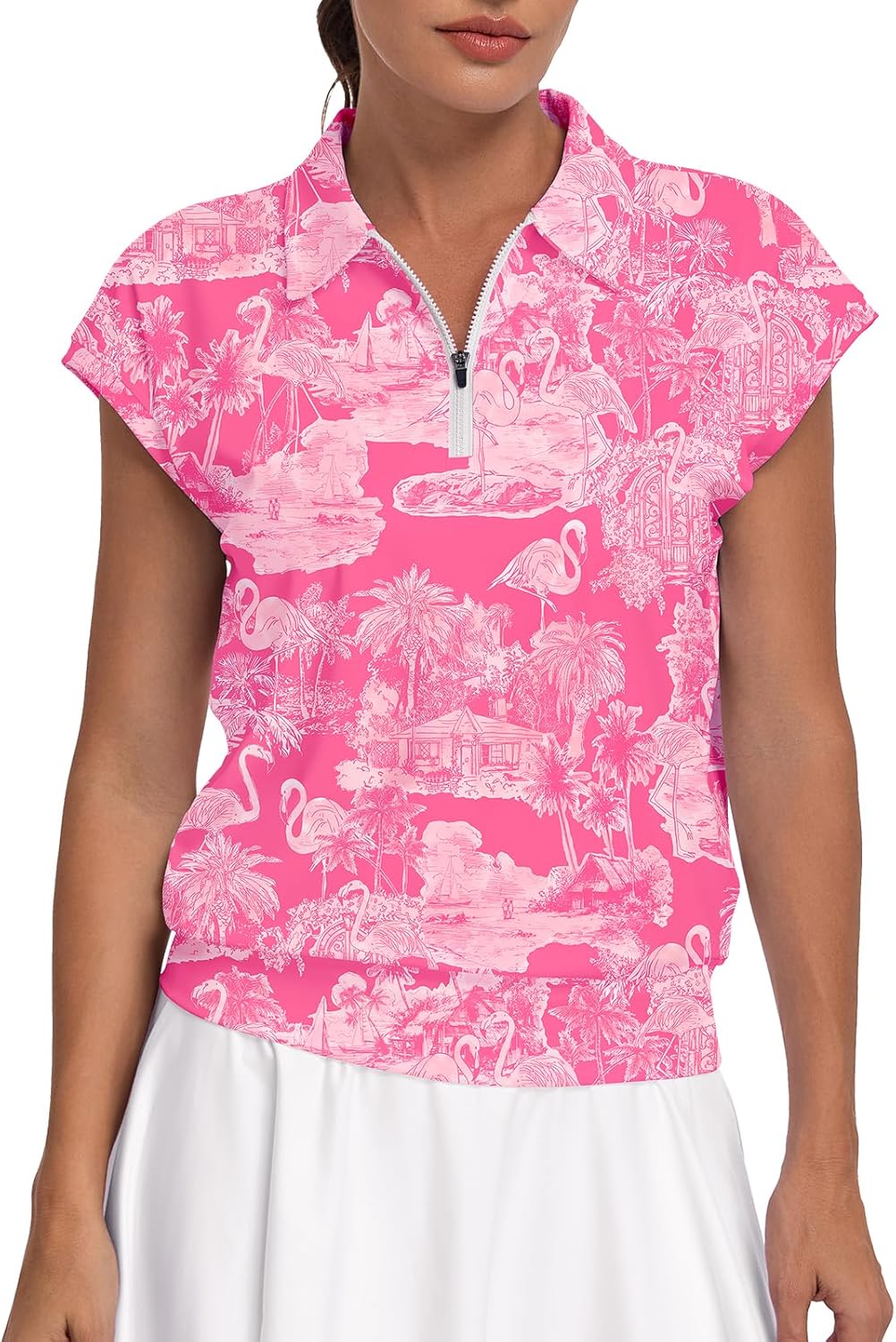 Soneven Cap Sleeve Golf Shirts for Women Moisture Wicking Short Sleeve Polo Shirts Athletic Tennis Tops