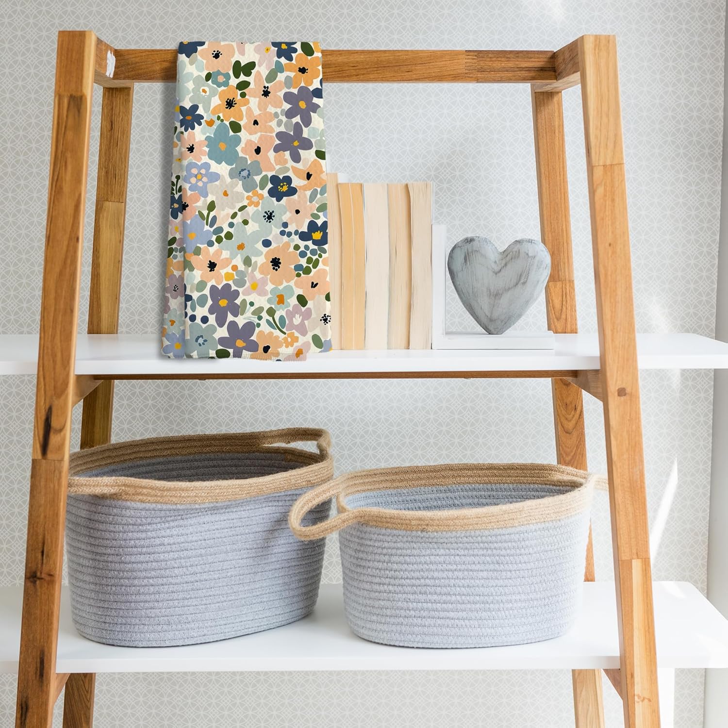 Floral Kitchen Towels, Vintage Flower Hand Towels for Kitchen Bathroom Decor, Cottagecore Flower Decorative Dish Tea Towels for Kitchen,16x24 Inches - Image 5