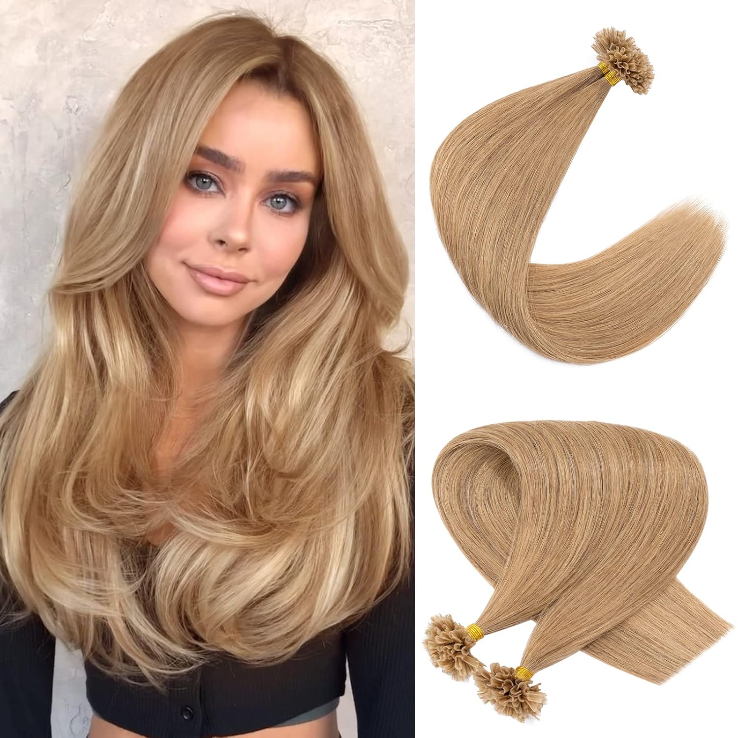 SLEEKALON U Tip Hair Extensions Human Hair Keratin Utip