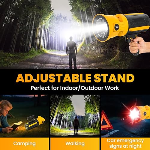 Miniatura 2 de LETOUR Linterna LED recargable con cabeza giratoria de 90, luces de punto súper brillantes para exteriores, linterna impermeable IPX6 para