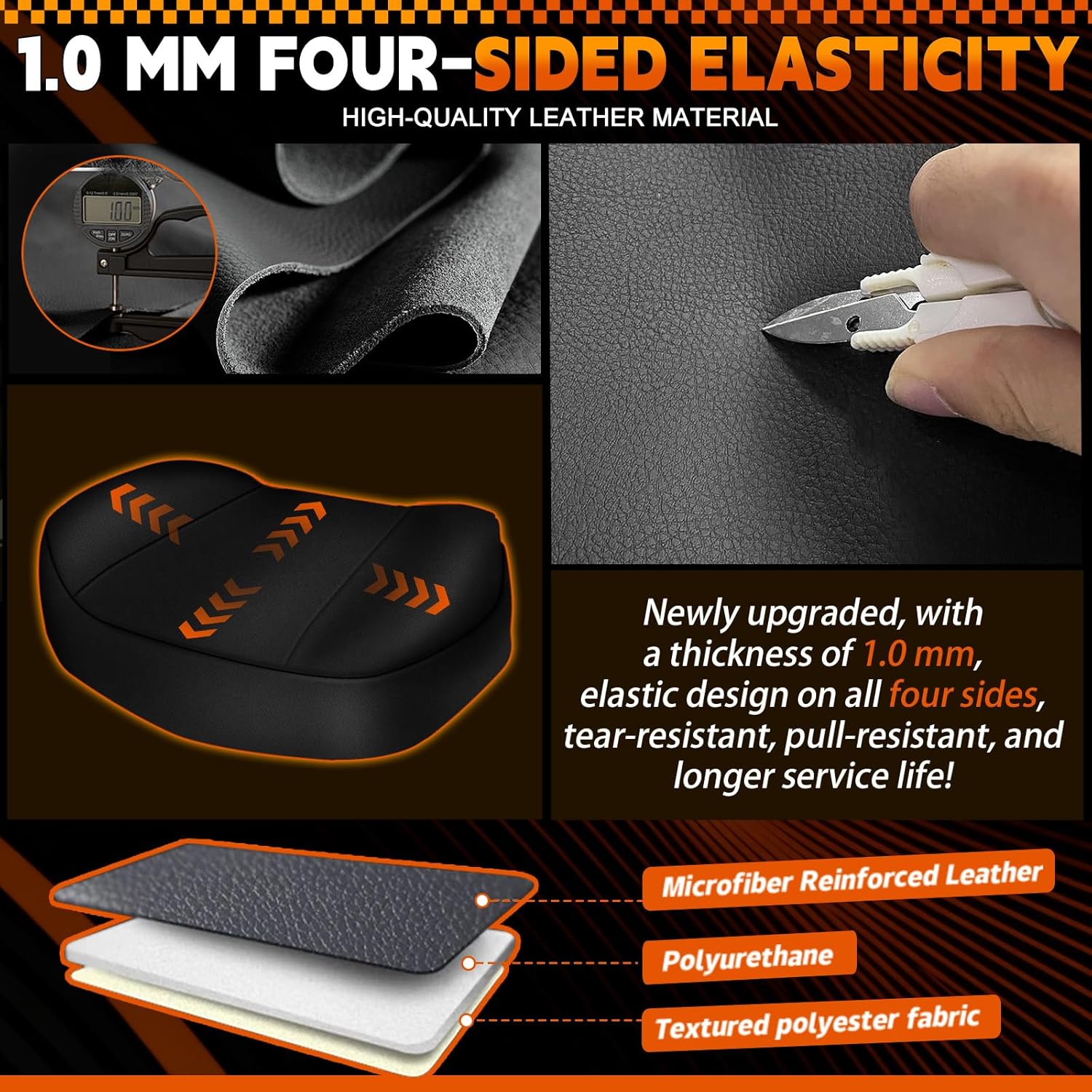 Seat Cover Replacement for 2013-2019 Polaris Ranger XP XP Crew 570 900, Thickness Waterproof Lower Bottom UTV Seat Cover