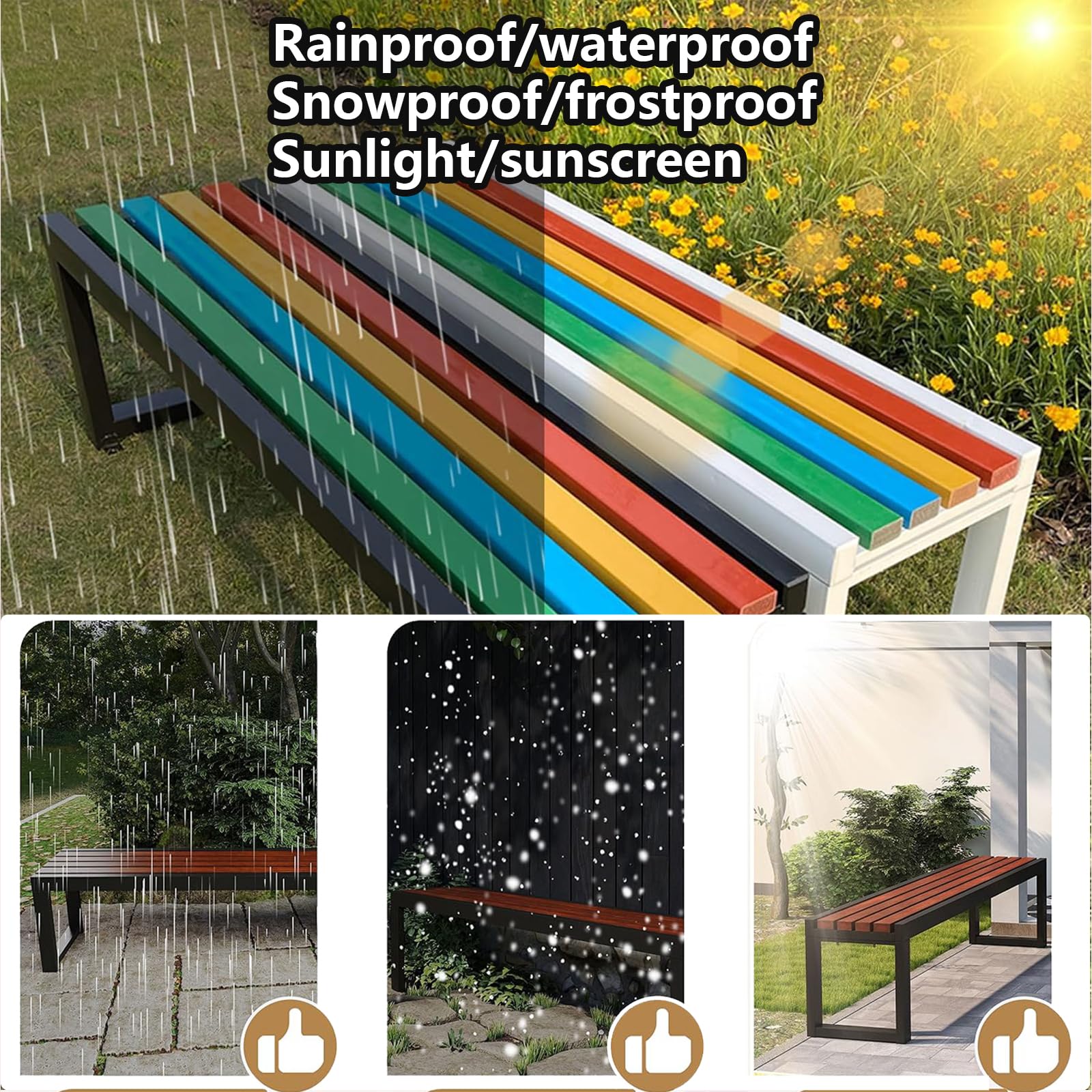 Panca da Esterno Mobili da Giardino, 80 x 40 x 45 cm panche da giardino, panchine da giardino per tutte le stagioni senza schienale, per balconi piani, scuole e altro