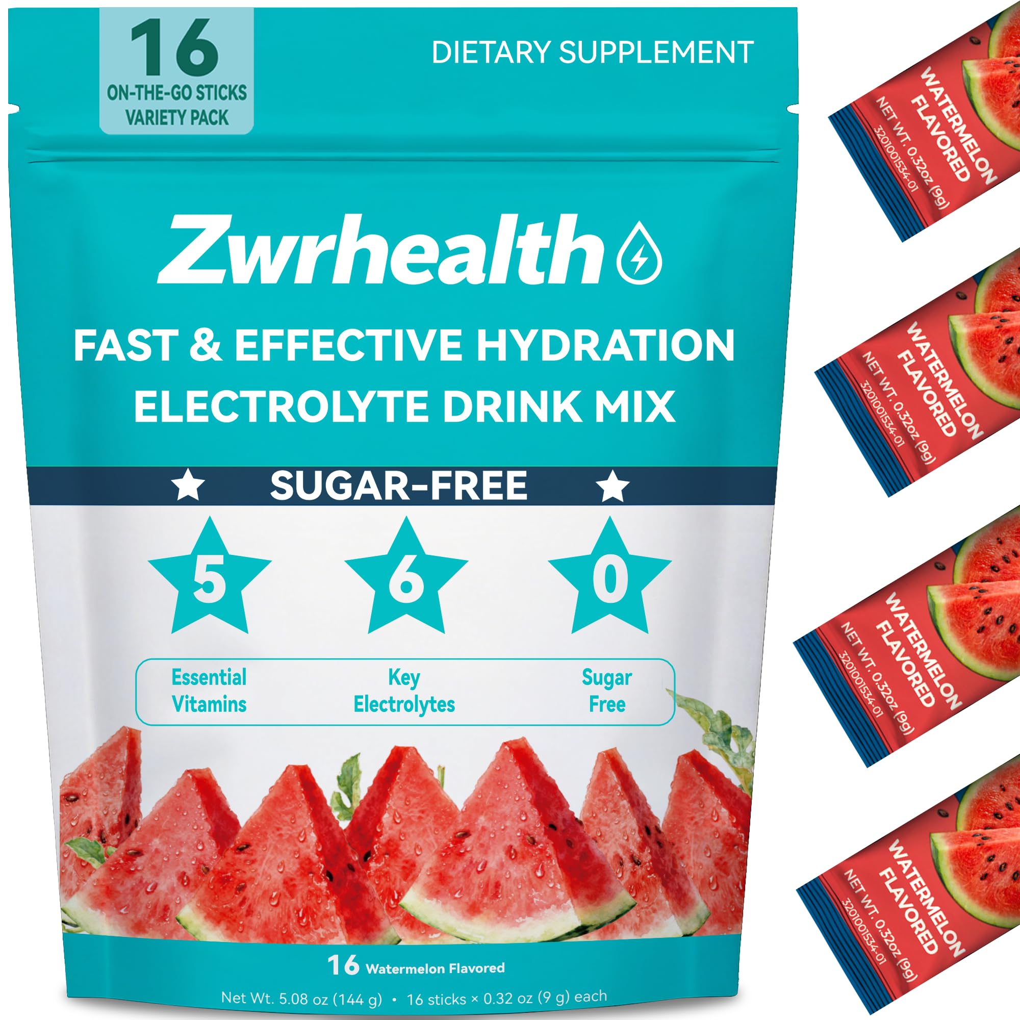Electrolytes Powder Packets, Sugar Free Hydration Packets, 4 Flavors Liquid Daily IV Electrolyte Drink Mix, Instantly Hydrating & Party Recovery with 6 Electrolytes & 5 Vitamins, 16 Servings — Amazon image 12