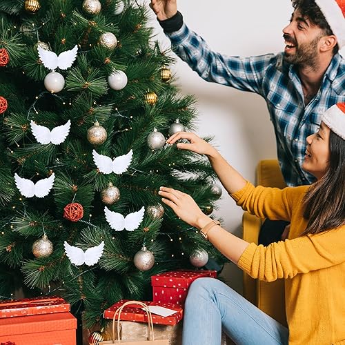 Miniatura 3 de 18 alas de ángel para manualidades, alas de ángulo pequeño de plástico para manualidades, Navidad, alas de ángel 3D, mini adorno de ala blanca 3D,