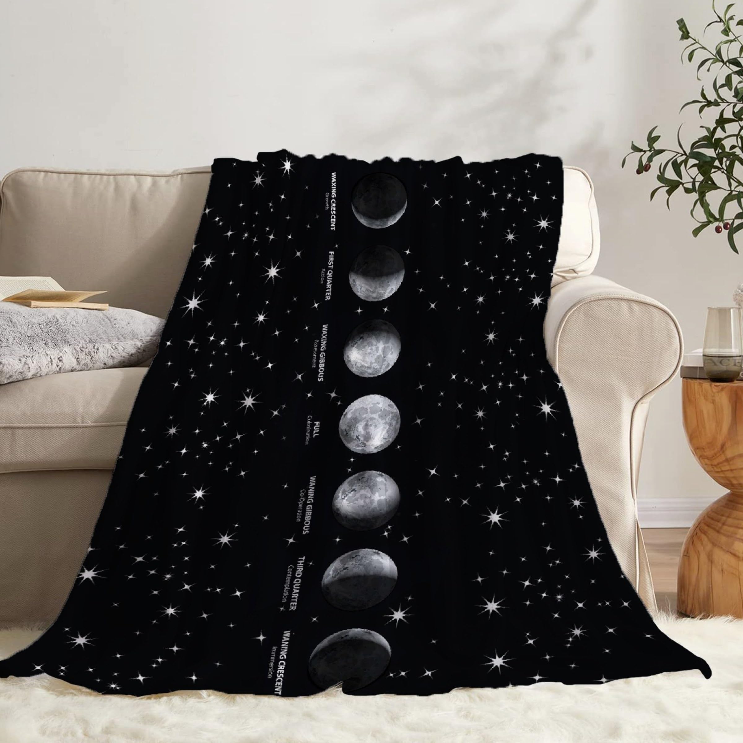 Todeyya Lunar Eclipse Moon Phases Baby Blanket Food Blanket Gifts Super Soft Swaddle Toddler Blanket, Newborn, Infant Nursery Blanket for Stroller, Crib 30