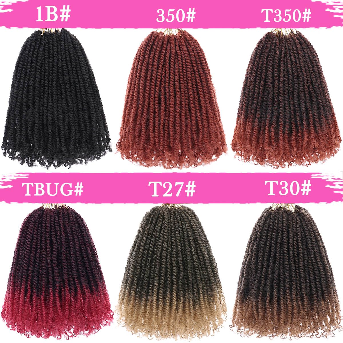 COOKOO 9 Packs Pre-twisted Micro Twist Crochet Hair 6 Inch Natural Black Pre-looped Mini Passion Twist Crochet Hair Mini Senegalese Twists Hair Synthetic Hair Extensions for Women(1B#)