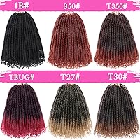 Vista 7 de COOKOO 9 paquetes de extensiones de cabello sintético de ganchillo pretrenzado de 6 pulgadas, trenzas mini de pasión preenlazadas, trenzas 1b#