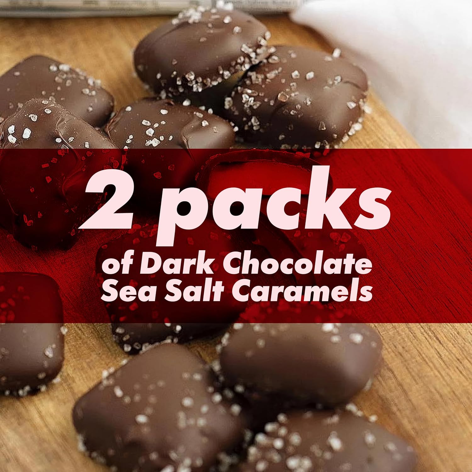 Sanders Dairy Dark Chocolate Sea Salt Caramels 5.5 oz 2 Packs - Small Batch Wonders - Dark Chocolate Candy with Sea Salt - Non-Dairy Chocolate Caramel - Dairy Gifts Sweet Treat Party Pack