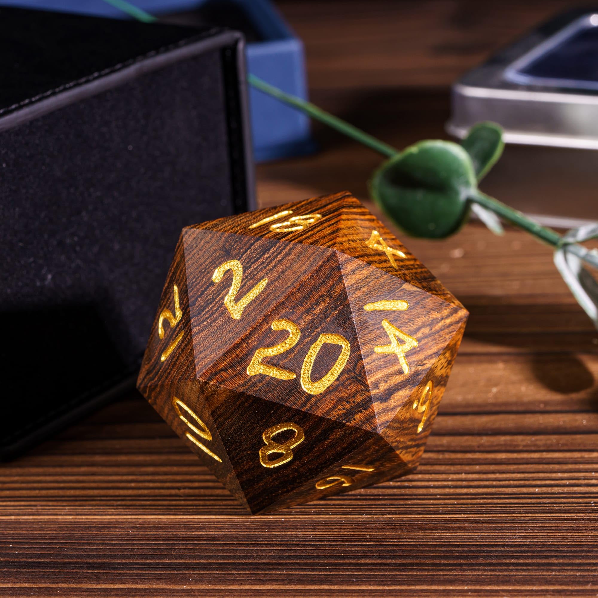 Dadi poliedrici in legno D20 da 50 mm, 20 facce, per giochi di ruolo e altri giochi da tavolo