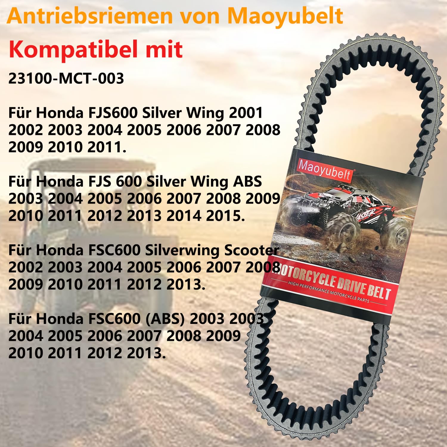 Correa de transmisión de transmisión de motocicleta 23100-MCT-003 para HON-DA FJS600 Silver Wing 2001-2011 FSC600 (ABS)