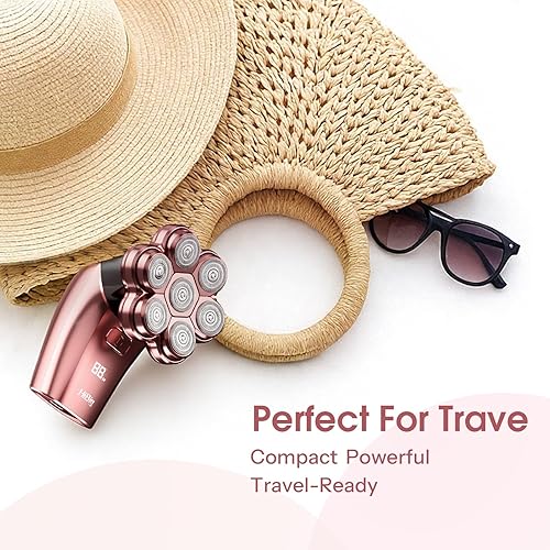 Miniatura 7 de Maquinillas de afeitar eléctricas para mujeres: afeitadora corporal recargable 5 en 1, recortadora de bikini húmeda y seca 7D, removedor de pelo