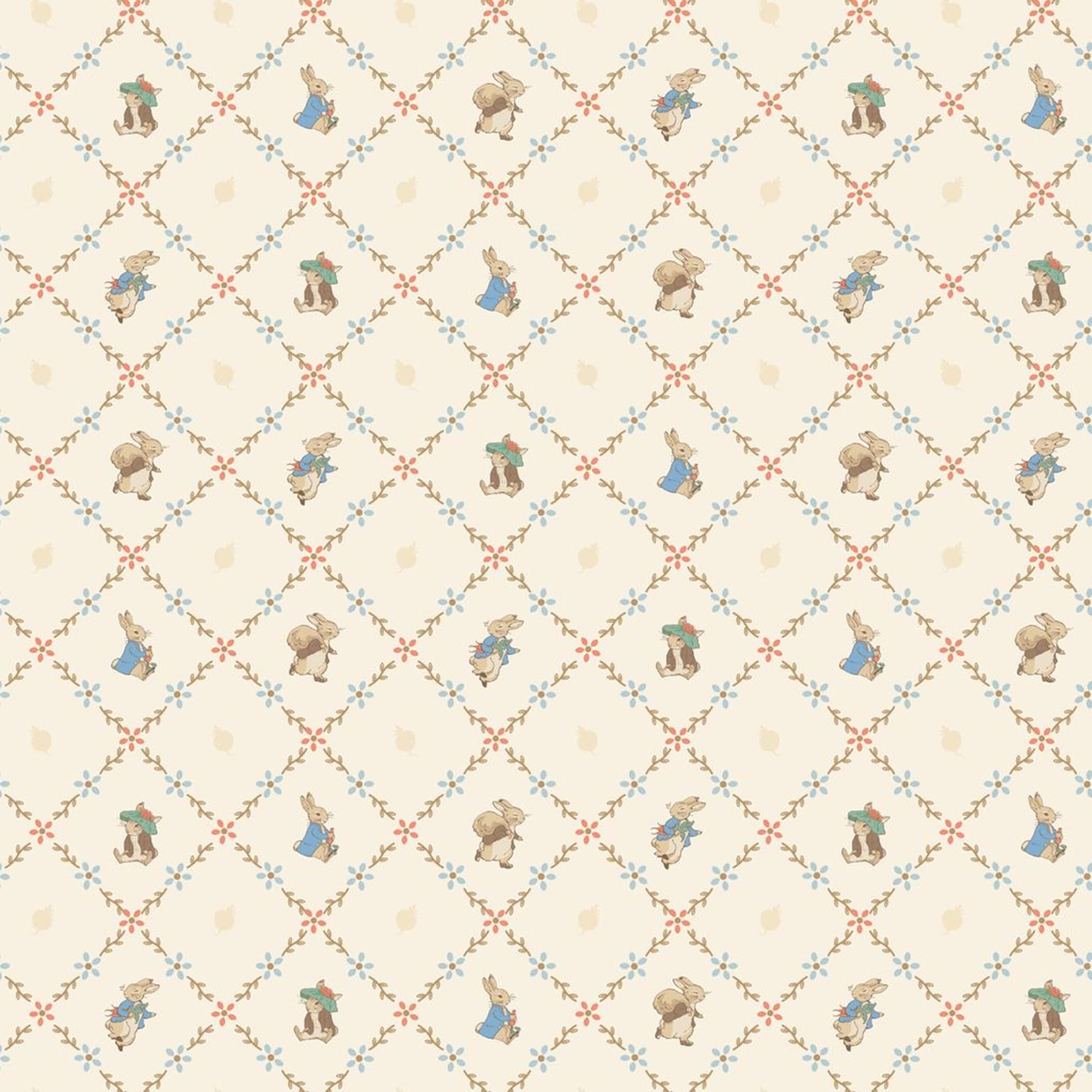 Riley Blake Designs Peter Rabbit™ and Benjamin Bunny™ Lattice Cream Yardage