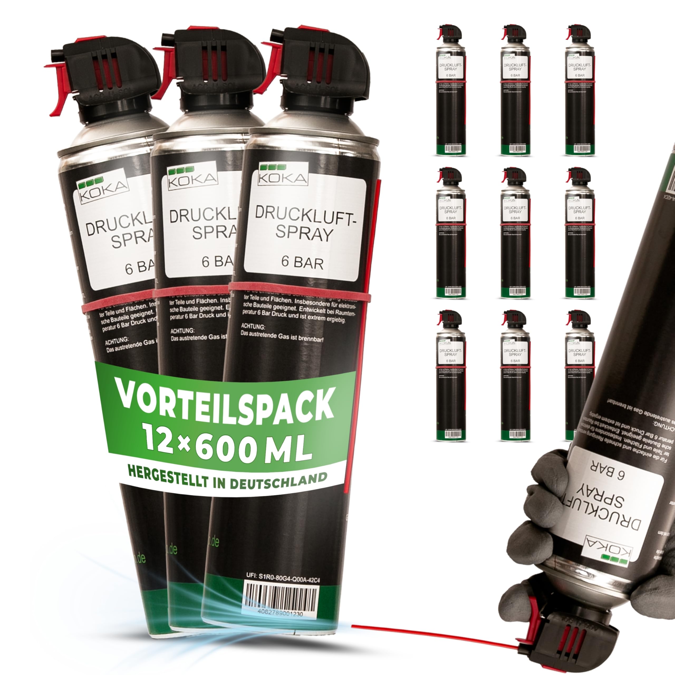 12x Druckluftspray 6 Bar
