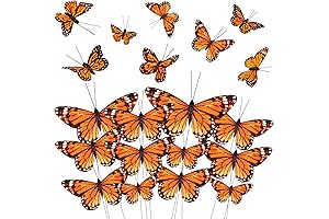 Giegxin 24 Pcs Realistic Monarch Butterfly Decorations