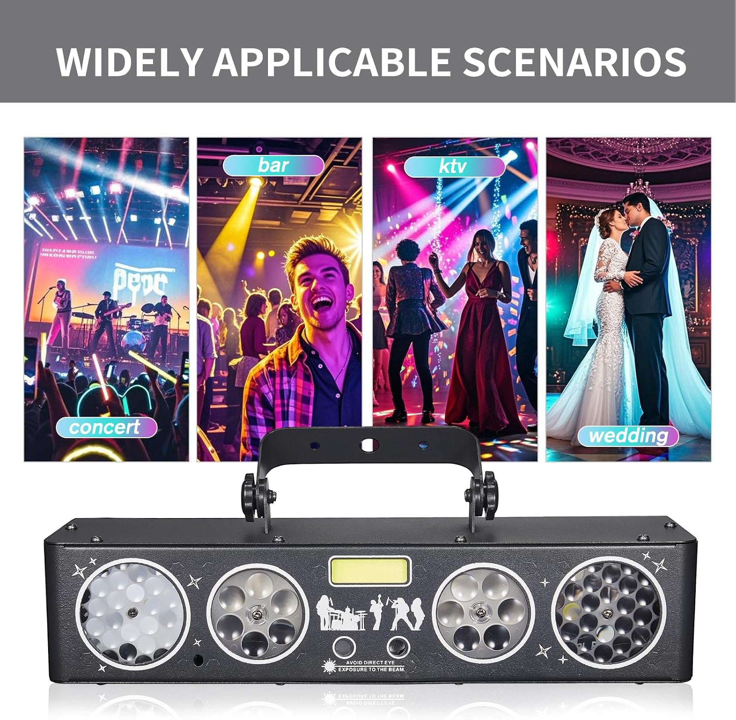 XJG01 Lumière disco LED RVB pour DJ, contrôlée par la musique, projecteur à effet pour bar - Analyse des détails et conception
